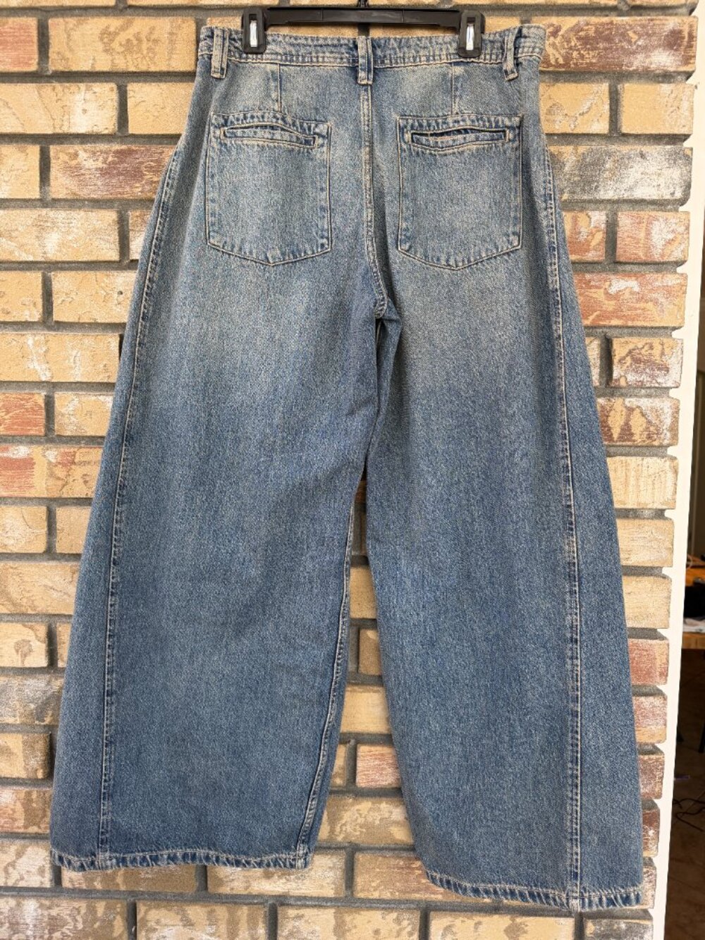 Free People We The Free Block Party Pleated Boyfriend Jeans 30 NWT - Picture 13 of 16